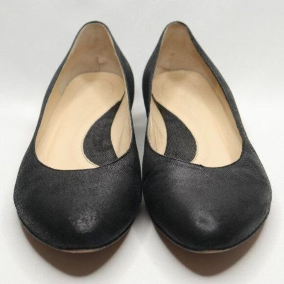 Faconnable Women's Size 7.5 Black Leather Slip On Almond Toe Flats - Picture 2 of 10
